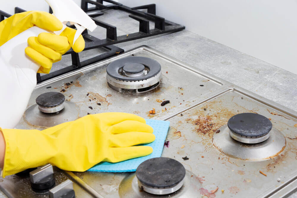 Clean store stove top