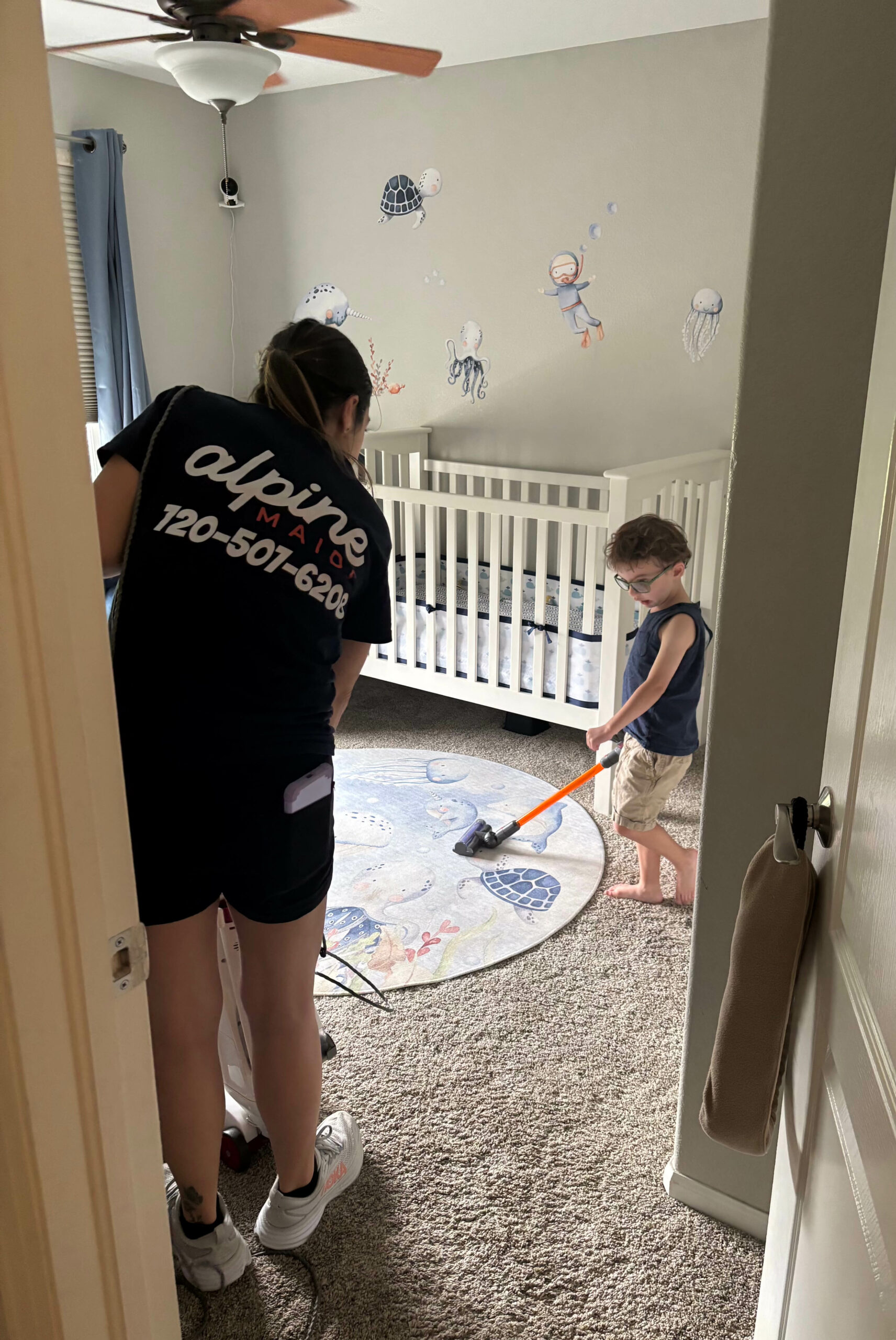 Eco friendly cleaning in action